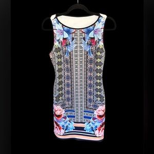 Clover canyon Floral Patterned Sleeveless Dress open back bodycon flower L